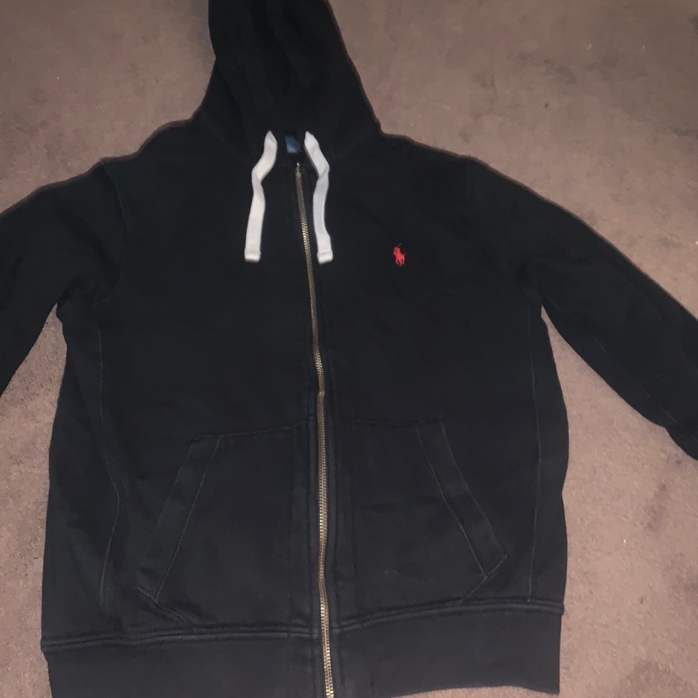 Black polo zipup hoodie